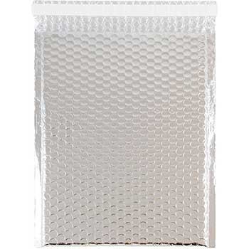 JAM Paper Bubble Padded Mailers with Self-Adhesive Closure, 9&quot; x 12&quot;, Silver Metallic, 12/PK