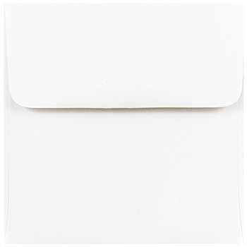 JAM Paper Square Invitation Envelopes, 4 1/2&quot; x 4 1/2&quot;, White, 25 Envelopes