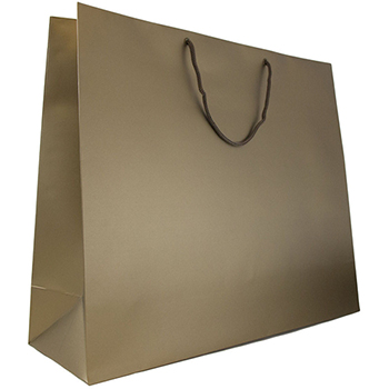 JAM Paper Gift Bag, 20&quot; x 6&quot; x 16&quot;, Bronze Matte