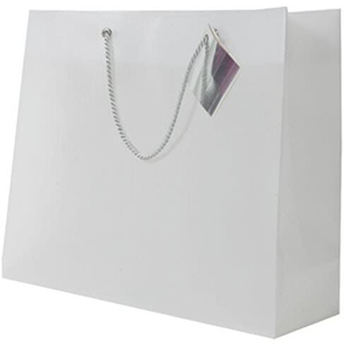 JAM Paper Translucent Shopping Bag, 10 1/2&quot; x 4&quot; x 13&quot;, Clear