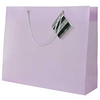 JAM Paper Opaque Shopping Bags, Large, 13&quot; x 10 1/2&quot; x 4&quot;, Lilac