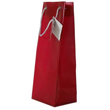 JAM Paper Wine Gift Bags, 4 5/8&quot; x 12 1/8&quot; x 4&quot;, Red Opaque
