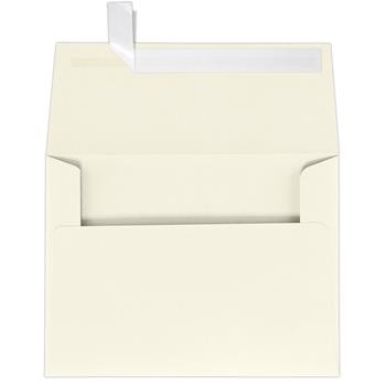JAM Paper A7 Invitation Envelopes, 5-1/4 in x 7-1/4 in, Natural Linen, Peel and Seal, 250/Pack