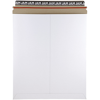 JAM Paper Stay-Flat Photo Mailer Envelopes with Peel &amp; Seal Closure, 12 3/4&quot; x 15&quot;, White, 6/Pack