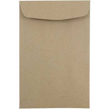 JAM Paper Open End Catalog Premium Envelopes, 6&quot; x 9&quot;, Brown Kraft Paper Bag, 10/Pack