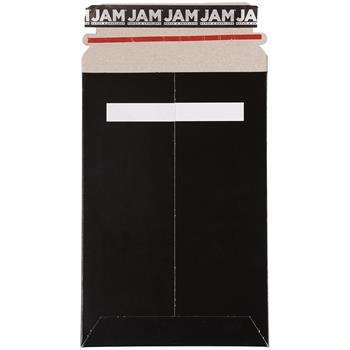 JAM Paper Stay-Flat Photo Mailer Envelopes with Peel &amp; Seal Closure, 6&quot; x 9&quot;, Black, 6/Pack