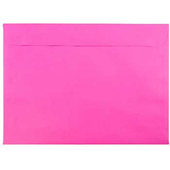 JAM Paper Booklet Colored Envelopes, 9&quot; x 12&quot;, Ultra Fuchsia Pink, 250/BX