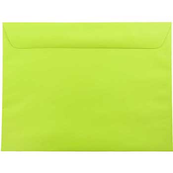 JAM Paper Booklet Envelopes, 9&quot; x 12&quot;, Lime Green, 500/PK