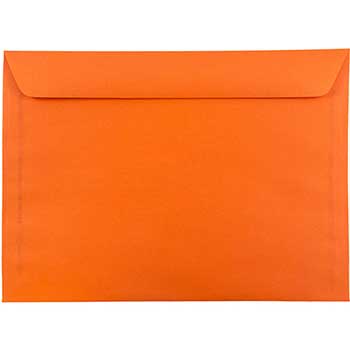 JAM Paper Booklet Envelopes, 9&quot; x 12&quot;, Orange Recycled, 250/PK