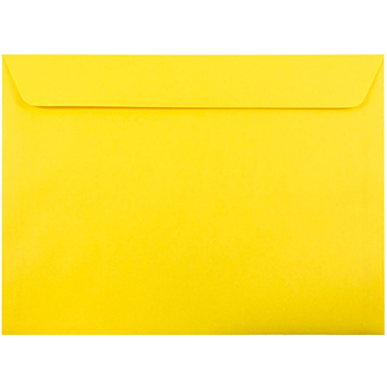 JAM Paper 9&quot; x12&quot; Booklet Envelopes, Brite Hue Yellow , 25/PK