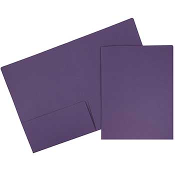 JAM Paper 2 Pocket Matte Cardstock Business Presentation Folder, Dark Purple, 6/PK