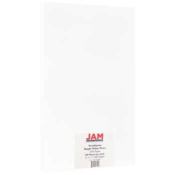 JAM Paper Strathmore Paper, Wove, 24 lb, 11&quot; x 17&quot;, Bright White, 100 Sheets/Pack