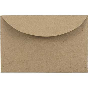 JAM Paper Premium Recycled Mini Envelopes, 2 5/16&quot; x 3 5/8&quot;, Brown Kraft Paper Bag, 100/BX