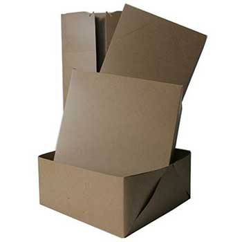JAM Paper Gift Box with Full Lid, 12&quot; x 12&quot; x 5 1/2&quot;, Kraft