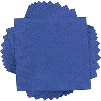 JAM Paper Small Beverage Napkins, 5 in x 5 in, Blue, 50/Pack