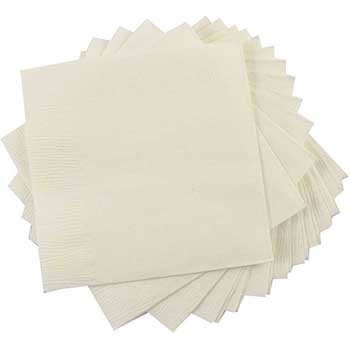 JAM Paper Small Beverage Napkins, 5 in x 5 in, Ivory, 250/Pack