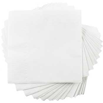 JAM Paper Small Beverage Napkins, 5 in x 5 in, White, 250/Pack