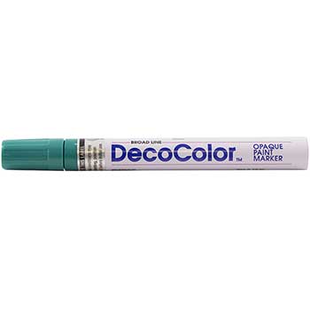 Marvy Uchida Opaque Paint Markers, Broad Point, Teal, 2/PK