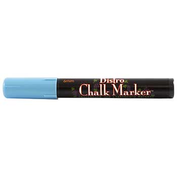 Marvy Uchida Erasable Liquid Chalk Markers, Broad Point, Baby Blue, 2/PK