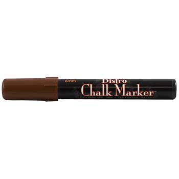 Marvy Uchida Erasable Liquid Chalk Markers, Broad Point, Brown, 2/PK