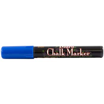Marvy Uchida Erasable Liquid Chalk Markers, Broad Point, Blue, 2/PK