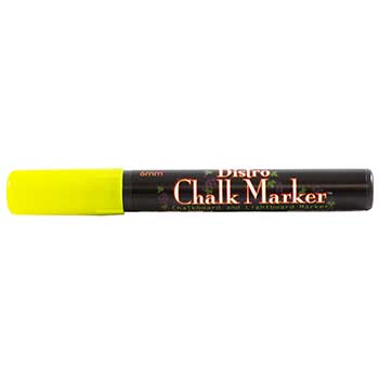 Marvy Uchida Erasable Liquid Chalk Markers, Broad Point, Neon Yellow, 2/PK