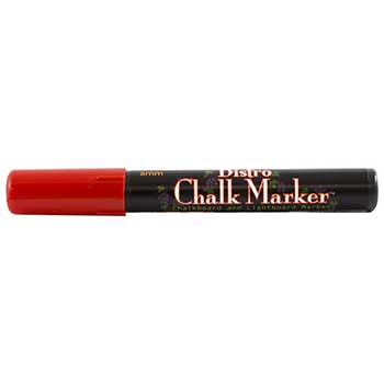 Marvy Uchida Erasable Liquid Chalk Markers, Broad Point, Red, 2/PK