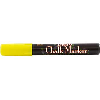 Marvy Uchida Erasable Liquid Chalk Markers, Broad Point, Yellow, 2/PK