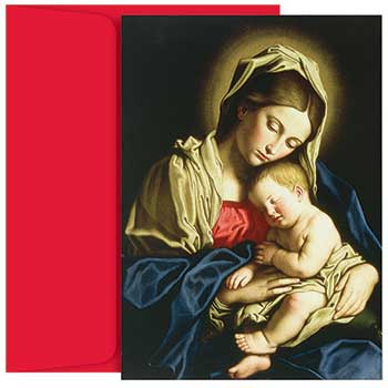 JAM Paper Christmas Holiday Cards Set, Child at Rest and Madonna, 18 Card Set