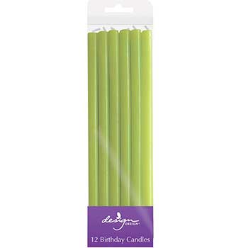 JAM Paper Tall Birthday Candle Sticks, 5&quot; x 1/4&quot;, Green, 12/PK