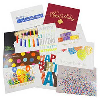JAM Paper Birthday Card Set, 5.63&quot; x 7.88&quot;, Happy Birthday Card Assortment, 50 Card Set