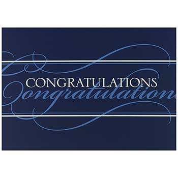 JAM Paper Congratulations Cards Set, 5.63&quot; x 7.88&quot;, Blue Congratulations, 25 Card Set