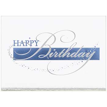 JAM Paper Birthday Cards Set, Happy Birthday Deckle Edge, 25 Card Set