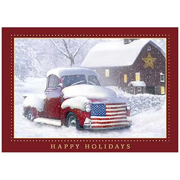 JAM Paper Holiday Cards Set with Envelopes, Holiday Americana, 25 Card Set