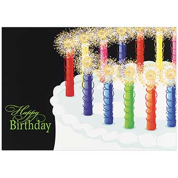 JAM Paper Birthday Cards Set, 5.63&quot; x 7.88&quot;, Birthday Candles Design, 25 Card Set