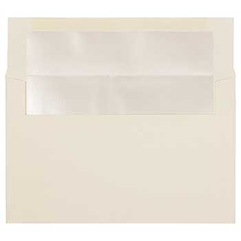 JAM Paper A9 Foil Lined Invitation Envelopes, 5 3/4&quot; x 8 3/4&quot;, Ivory with Ivory Foil, 25/PK