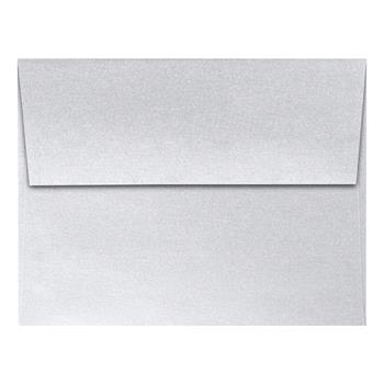 JAM Paper A2 Invitation Envelopes, 80 lb, 4-3/8 in x 5 3/4 in, Silver Metallic, 1000/Case