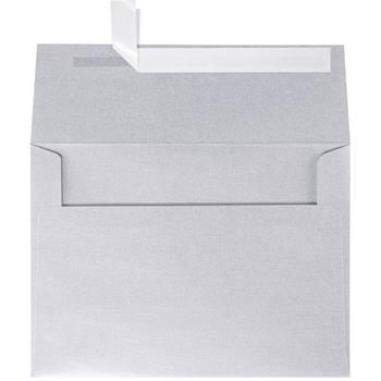 JAM Paper A7 Invitation Envelopes, 5-1/4 in x 7-1/4 in, Peel and Seal, Silver Metallic, 250/Pack