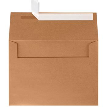 JAM Paper A7 Invitation Envelopes, 5-1/4 in x 7-1/4 in, Copper Metallic, Peel and Seal, 500/Pack