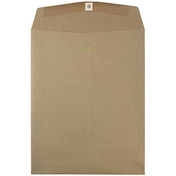 JAM Paper Catalog Premium Envelopes with Clasp Closure, 10&quot; x 13&quot;, Brown Kraft Paper Bag, 10/PK