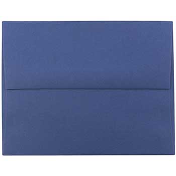 JAM Paper A2 Premium Invitation Envelopes, 4 3/8&quot; x 5 3/4&quot;, Presidential Blue, 50/BX