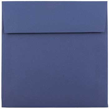 JAM Paper Premium Square Invitation Envelopes, 6&quot; x 6&quot;, Presidential Blue, 25/PK