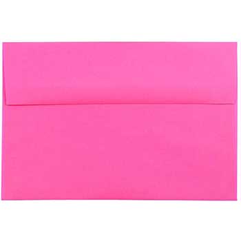 JAM Paper A8 Colored Invitation Envelopes, 5 1/2&quot; x 8 1/8&quot;, Ultra Fuchsia Pink, 250/CT