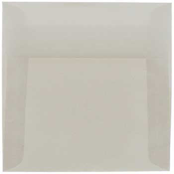 JAM Paper Translucent Vellum Invitation Envelopes, 5 1/2&quot; x 5 1/2&quot;, Platinum Silver, 250/CT