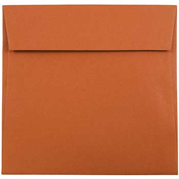 JAM Paper Premium Square Invitation Envelopes, 6&quot; x 6&quot;, Dark Orange, 25/PK