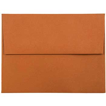 JAM Paper A2 Premium Invitation Envelopes, 4 3/8&quot; x 5 3/4&quot;, Dark Orange, 50/BX