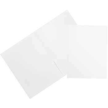 JAM Paper Premium Matte Cardstock Twin Pocket Folders, White, 6/PK