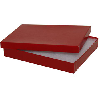 JAM Paper Jewelry Gift Box, 5 5/8&quot; x 7 1/8&quot; x 1, Red