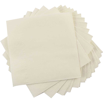 JAM Paper Bulk Lunch Napkins, 2-Ply, 6 1/2&quot; W x 6 1/2&quot; L, Ivory, 600 Napkins/Case