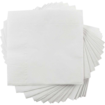 JAM Paper Bulk Lunch Napkins, 2-Ply, 6 1/2&quot; W x 6 1/2&quot; L, White, 600 Napkins/Case